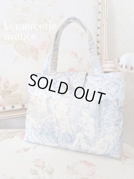 画像4: 【完成品】トワル・ド・ジュイとキラキラスワロのモチーフバッグ  (akiko)   (4)