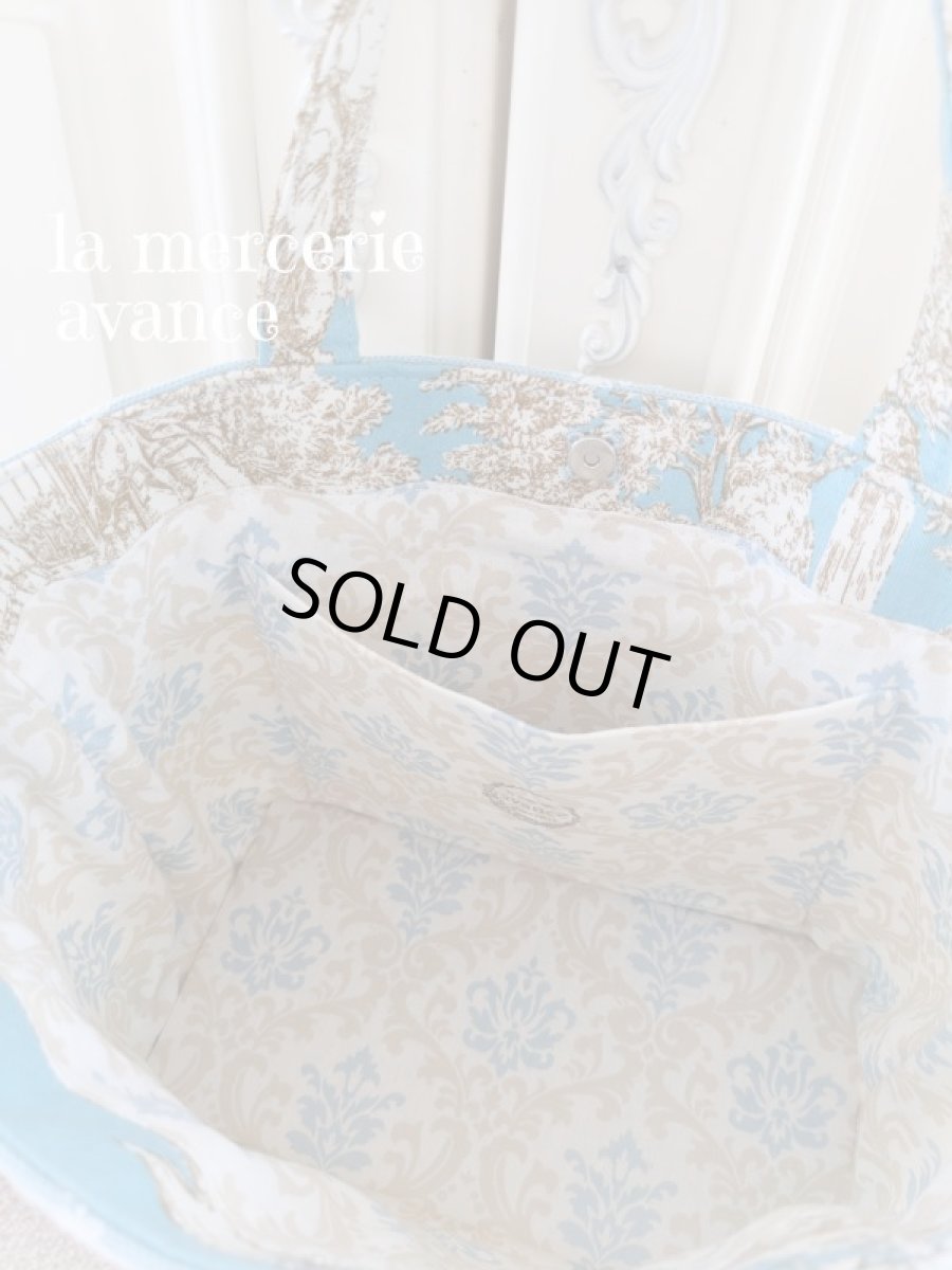 画像4: 【完成品】トワル・ド・ジュイとキラキラスワロのモチーフバッグ　 (akiko) 　 (4)