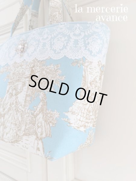 画像5: 【完成品】トワル・ド・ジュイとキラキラスワロのモチーフバッグ  (akiko)   (5)