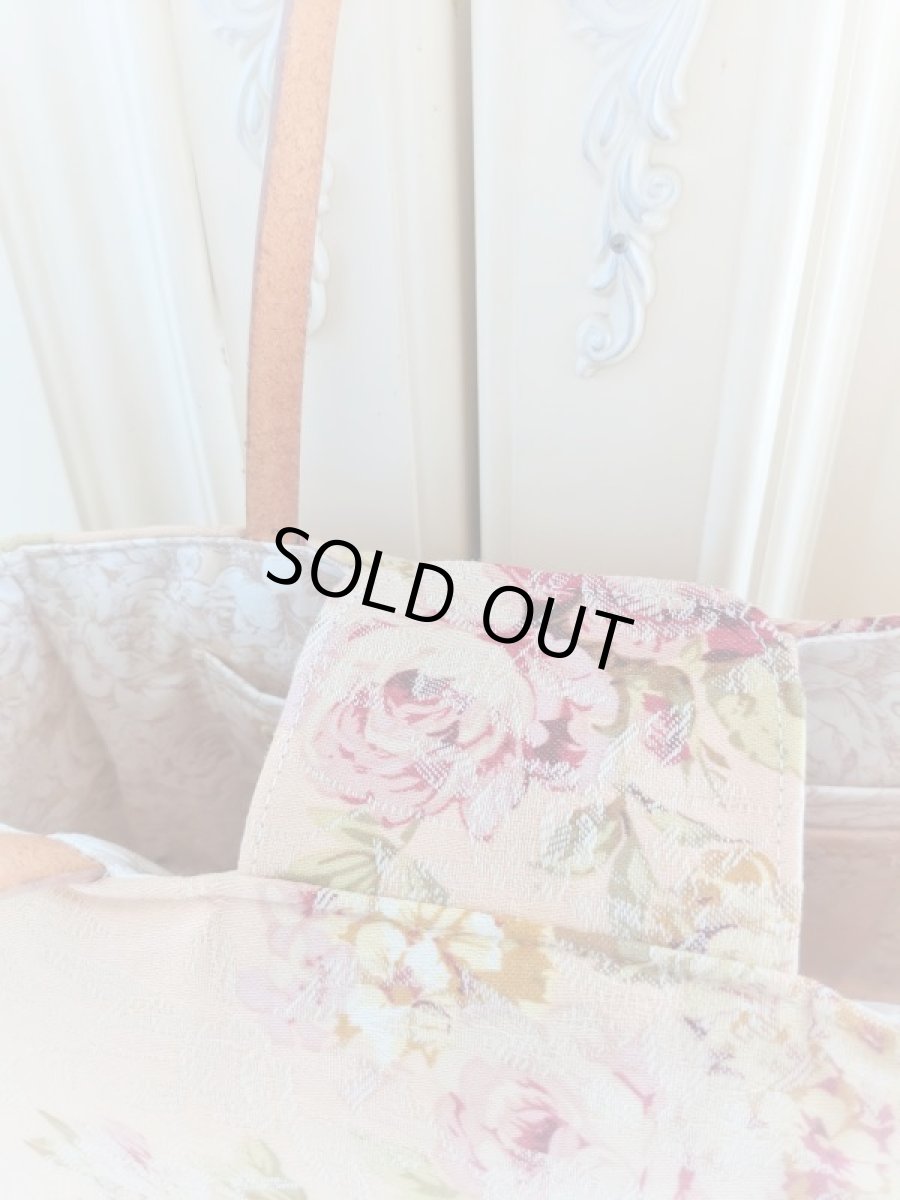 画像5: 【完成品】お宝生地で作った革の持ち手のバッグ (akiko) 　 (5)