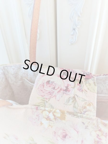 画像5: 【完成品】お宝生地で作った革の持ち手のバッグ (akiko)   (5)