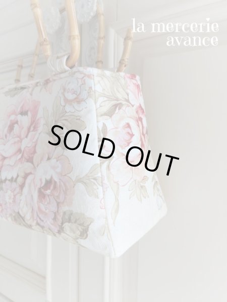 画像6: 【完成品】リネン生地で作ったバンブー持ち手のバッグ (akiko)   (6)