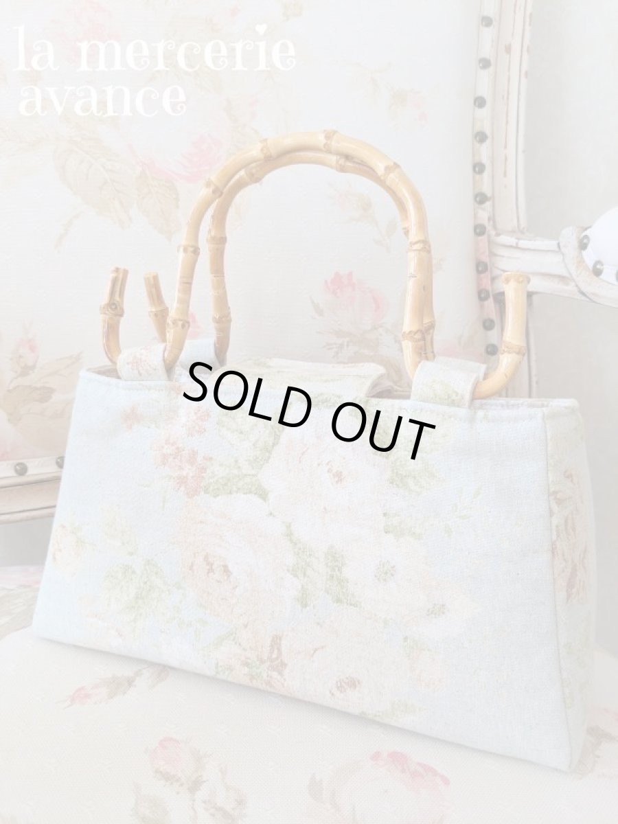 画像3: 【完成品】リネン生地で作ったバンブー持ち手のバッグ (akiko) 　 (3)