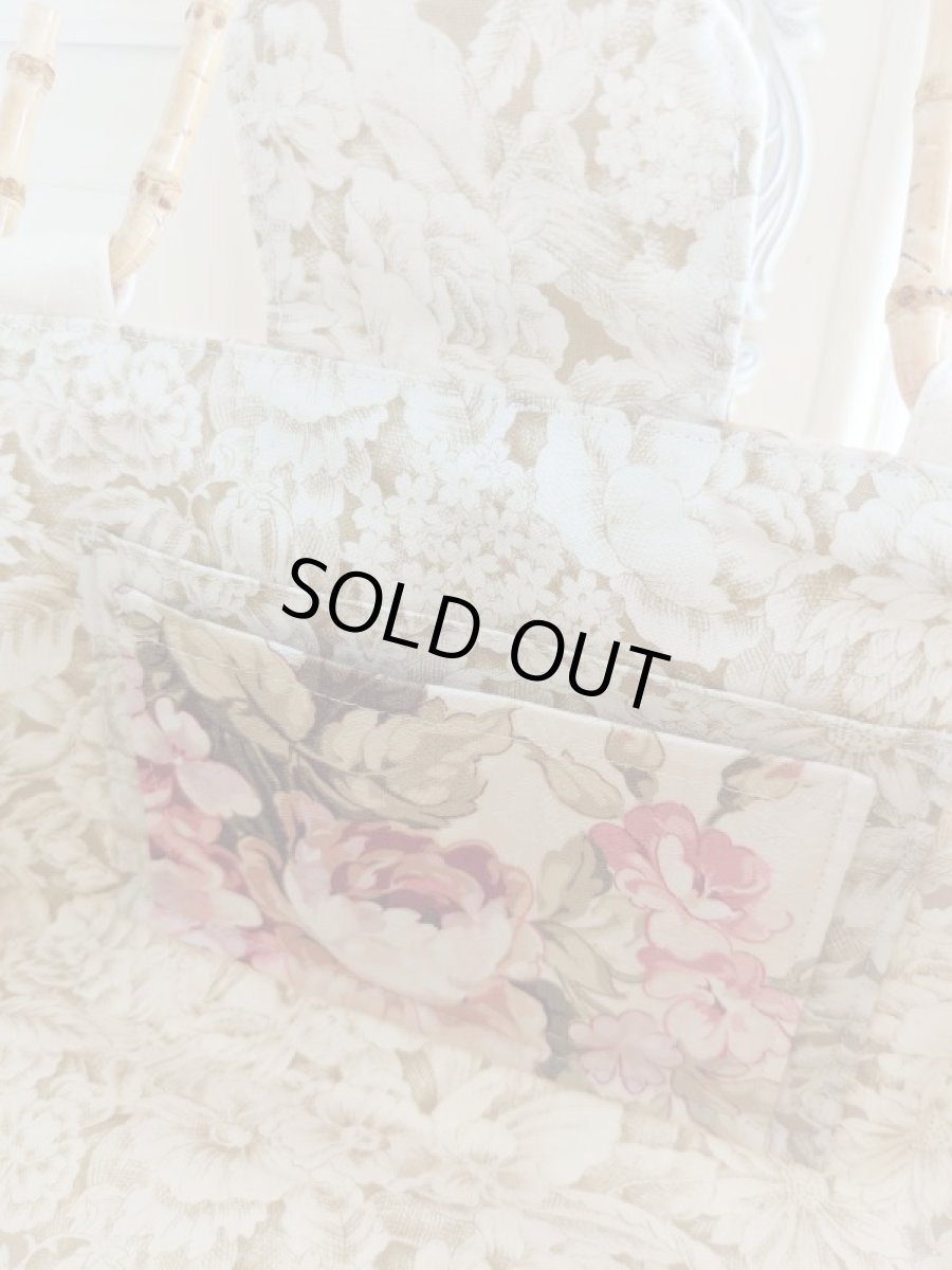 画像7: 【完成品】リネン生地で作ったバンブー持ち手のバッグ (akiko) 　 (7)