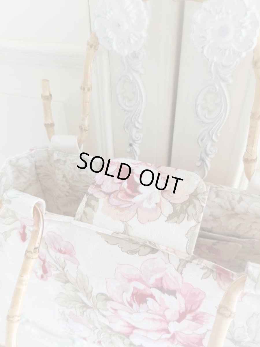 画像4: 【完成品】リネン生地で作ったバンブー持ち手のバッグ (akiko) 　 (4)