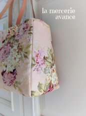 画像6: 【完成品】お宝生地で作った革の持ち手のバッグ (akiko) 　 (6)