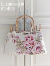 画像2: 【完成品】リネン生地で作ったバンブー持ち手のバッグ (akiko) 　 (2)