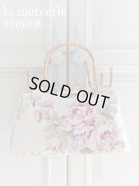 画像2: 【完成品】リネン生地で作ったバンブー持ち手のバッグ (akiko)   (2)