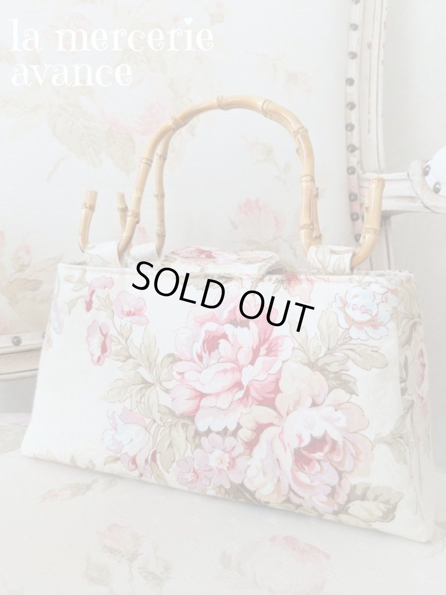 画像3: 【完成品】リネン生地で作ったバンブー持ち手のバッグ (akiko) 　 (3)