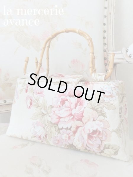 画像3: 【完成品】リネン生地で作ったバンブー持ち手のバッグ (akiko)   (3)