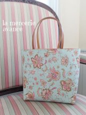 画像2: 【完成品】更紗模様のバッグ　エメラルドグリーン (akiko) 　 (2)