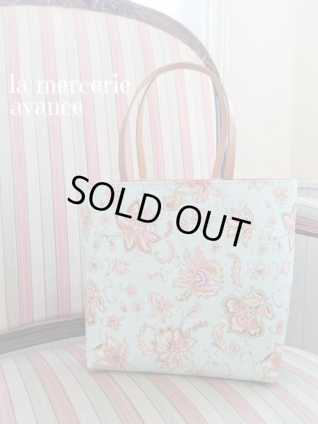 画像2: 【完成品】更紗模様のバッグ　エメラルドグリーン (akiko) 　 (2)