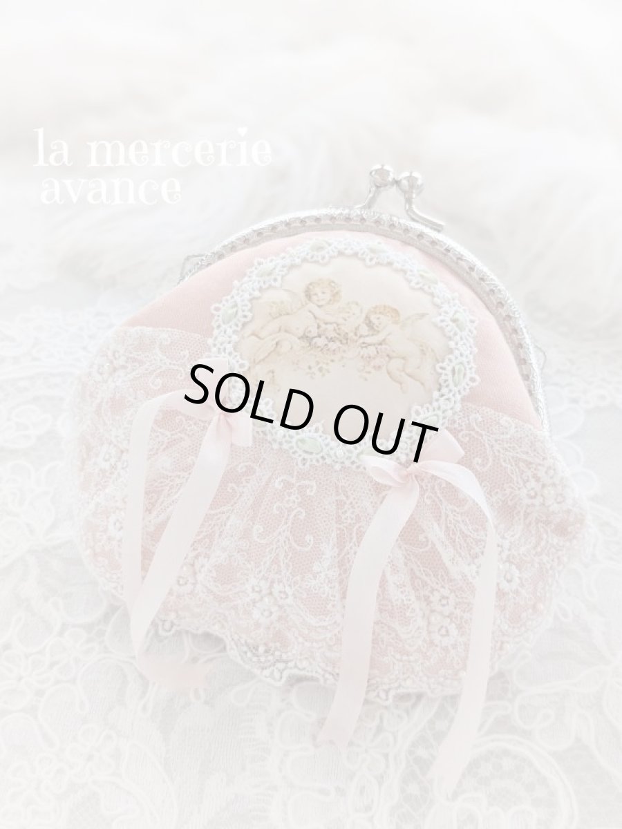 画像1: 【完成品】エンジェルの口金ポーチ　Ｄ (akiko) 　 (1)