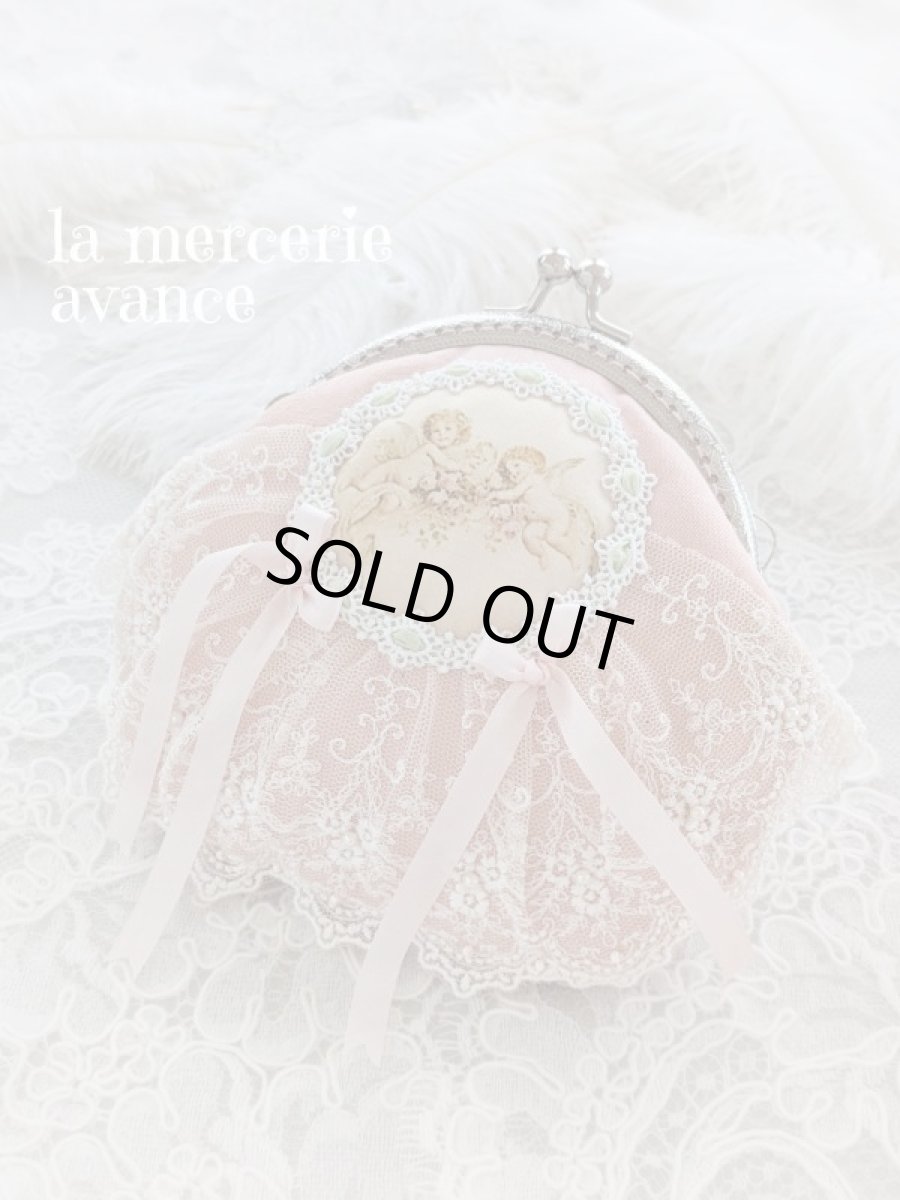 画像1: 【完成品】エンジェルの口金ポーチ　A (akiko) 　 (1)