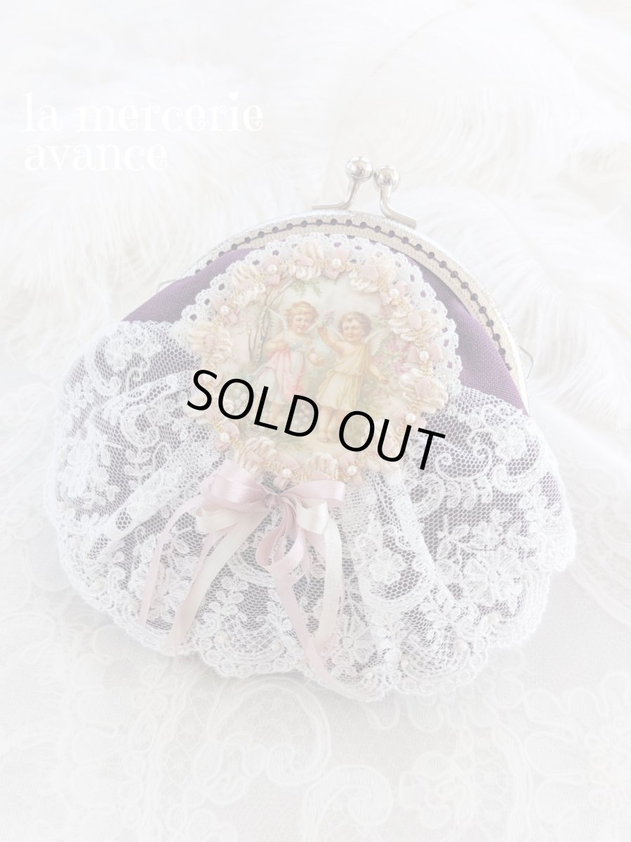 画像1: 【完成品】エンジェルの口金ポーチ Ｅ(akiko) 　 (1)