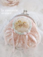 画像1: 【完成品】エンジェルの口金ポーチ　Ｉ (akiko) 　 (1)