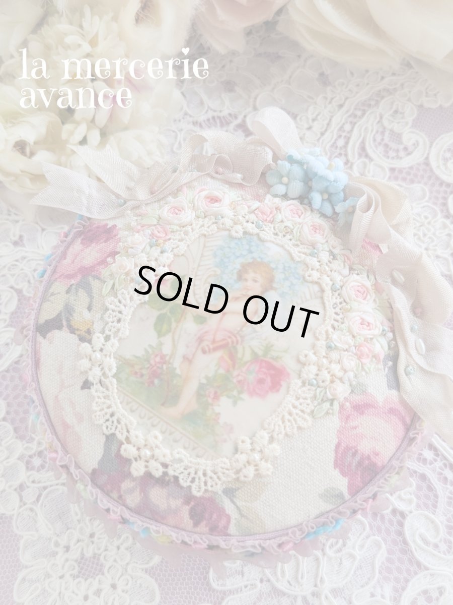 画像6: 【完成品】忘れな草と天使のヴィクトリアンコラージュBOX　　 (akiko) (6)