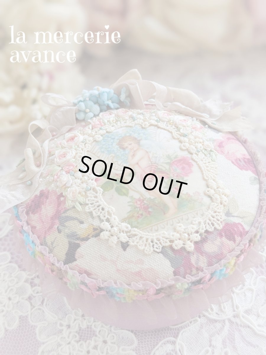 画像2: 【完成品】忘れな草と天使のヴィクトリアンコラージュBOX　　 (akiko) (2)