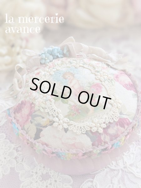 画像2: 【完成品】忘れな草と天使のヴィクトリアンコラージュBOX　　 (akiko) (2)