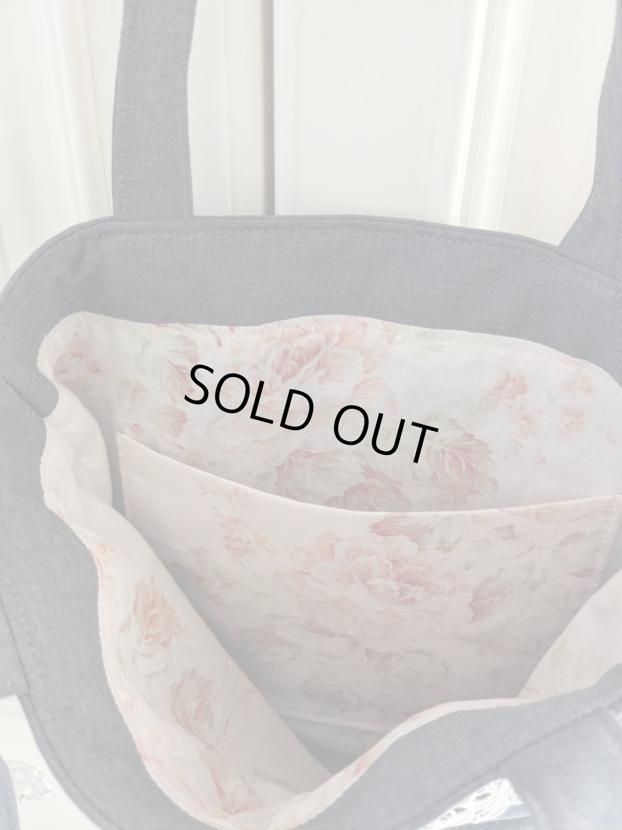 画像7: 【完成品】シックなグレーのキラキラビジューのバッグ　 (akiko) 　 (7)