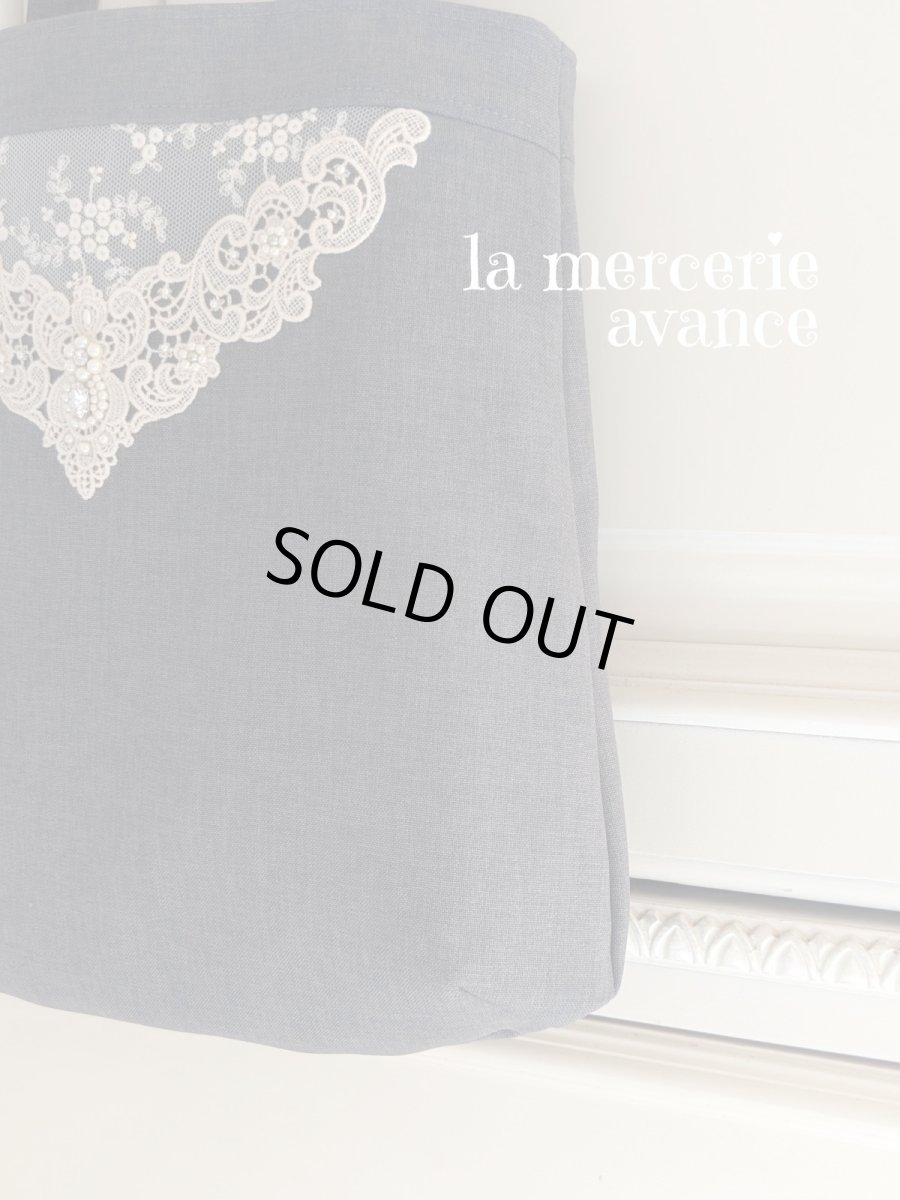 画像5: 【完成品】シックなグレーのキラキラビジューのバッグ　 (akiko) 　 (5)