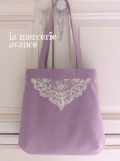 画像4: 【完成品】モーブ色のキラキラビジューのバッグ (akiko) 　 (4)