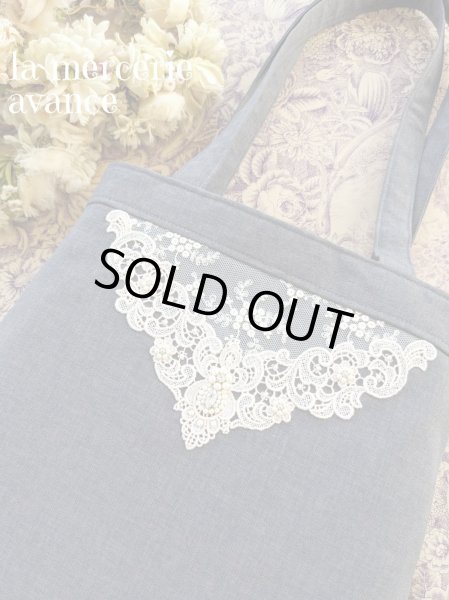 画像2: 【完成品】シックなグレーのキラキラビジューのバッグ  (akiko)   (2)