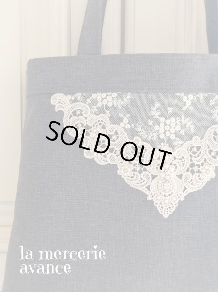 画像3: 【完成品】シックなグレーのキラキラビジューのバッグ  (akiko)   (3)