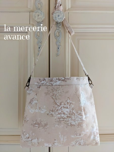 画像2: 【完成品】トワル・ド・ジュイのポシェット  (akiko)   (2)