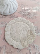 画像1: 【完成品】レースの花リムマット (akiko)　ラウンドＣ (1)