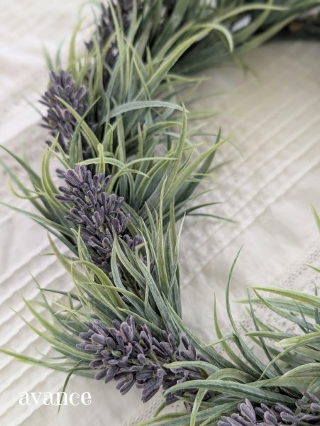 画像2: ラベンダーリースの造花 (2)