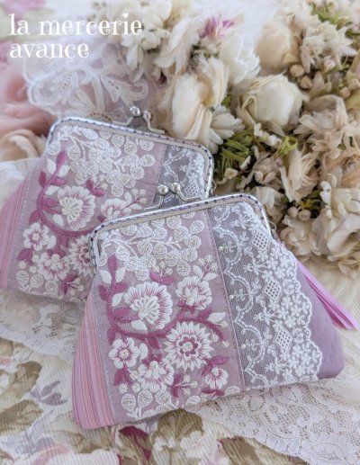 画像2: 【完成品】シルクの口金ポーチ　 (akiko) 　