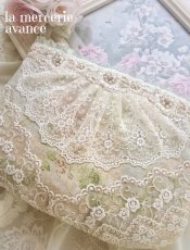 画像1: 【キットの完成品】キラキラパールのレースのポーチ (1)