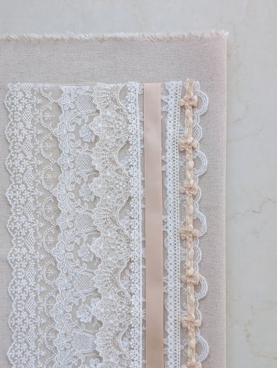 画像1: はじめての手芸セット 〜リネンとレース5種・リボン2種の小さなお試しセット〜