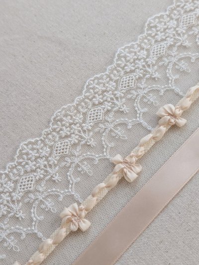 画像3: はじめての手芸セット 〜リネンとレース5種・リボン2種の小さなお試しセット〜