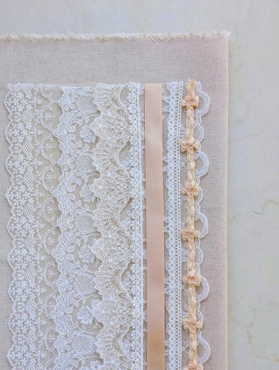 画像1: はじめての手芸セット 〜リネンとレース5種・リボン2種の小さなお試しセット〜