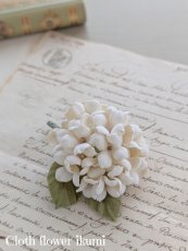 画像1: 優しいクリーム色の紫陽花のコサージュ (1)