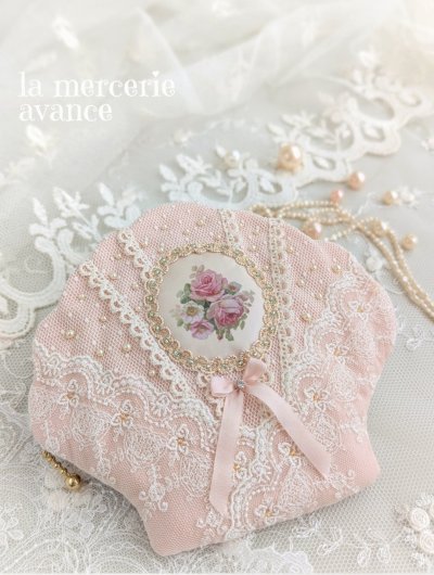 画像1: シェルポーチ　ローズ【完成品】