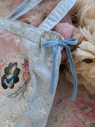 画像2: レース重ねのリボンバッグ完成品（MISIHO) 