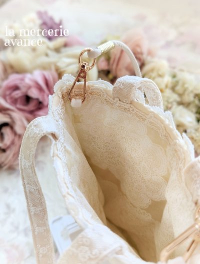 画像3: 【完成品】クラシカル・レースの2WAYバッグ(akiko)