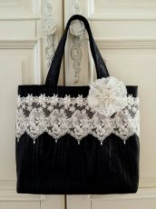 画像1: キラキラコサージュ付きモアレのバッグのキット (1)