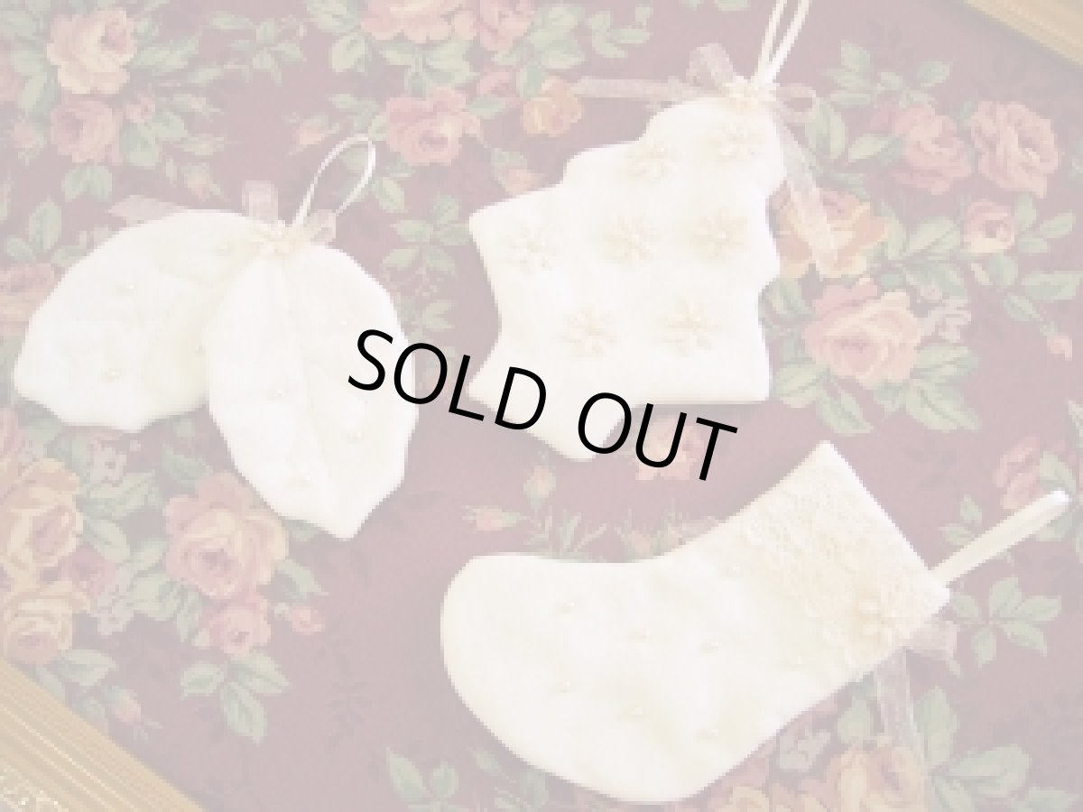 画像1: 別珍生地のオーナメント３個セットのキット (1)